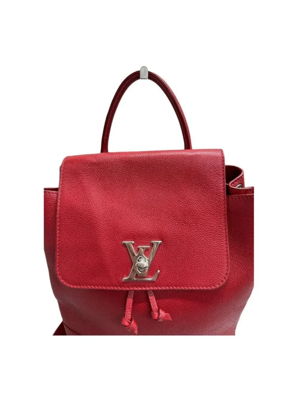 Louis Vuitton Lockme Red Ruby Silver Leather Backpack